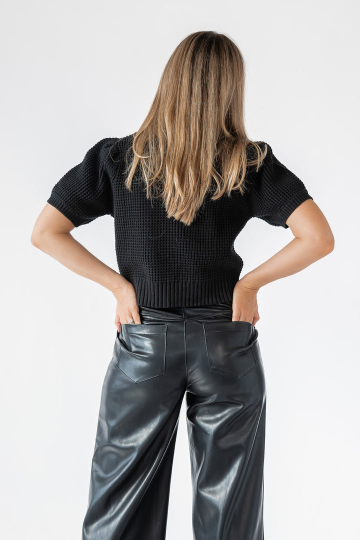 Murphy Black Crop Sweater