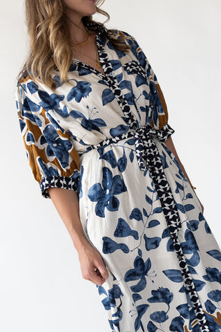 Celeste Botanical Midi Shirt Dress