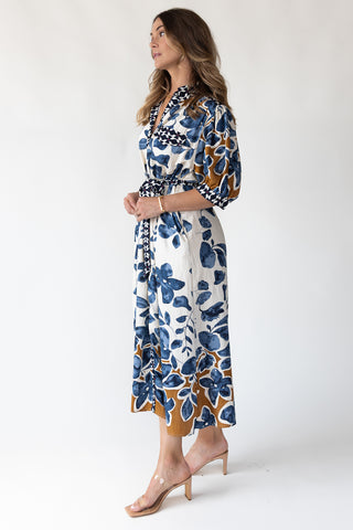 Celeste Botanical Midi Shirt Dress