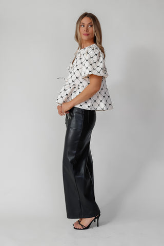 Norah Ivory Bow Front Tie Top - Final Sale