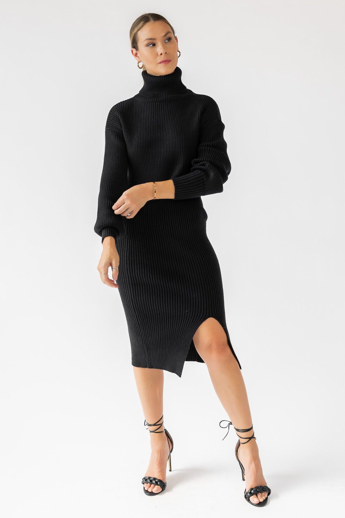 Oren Black Knit Pencil Skirt