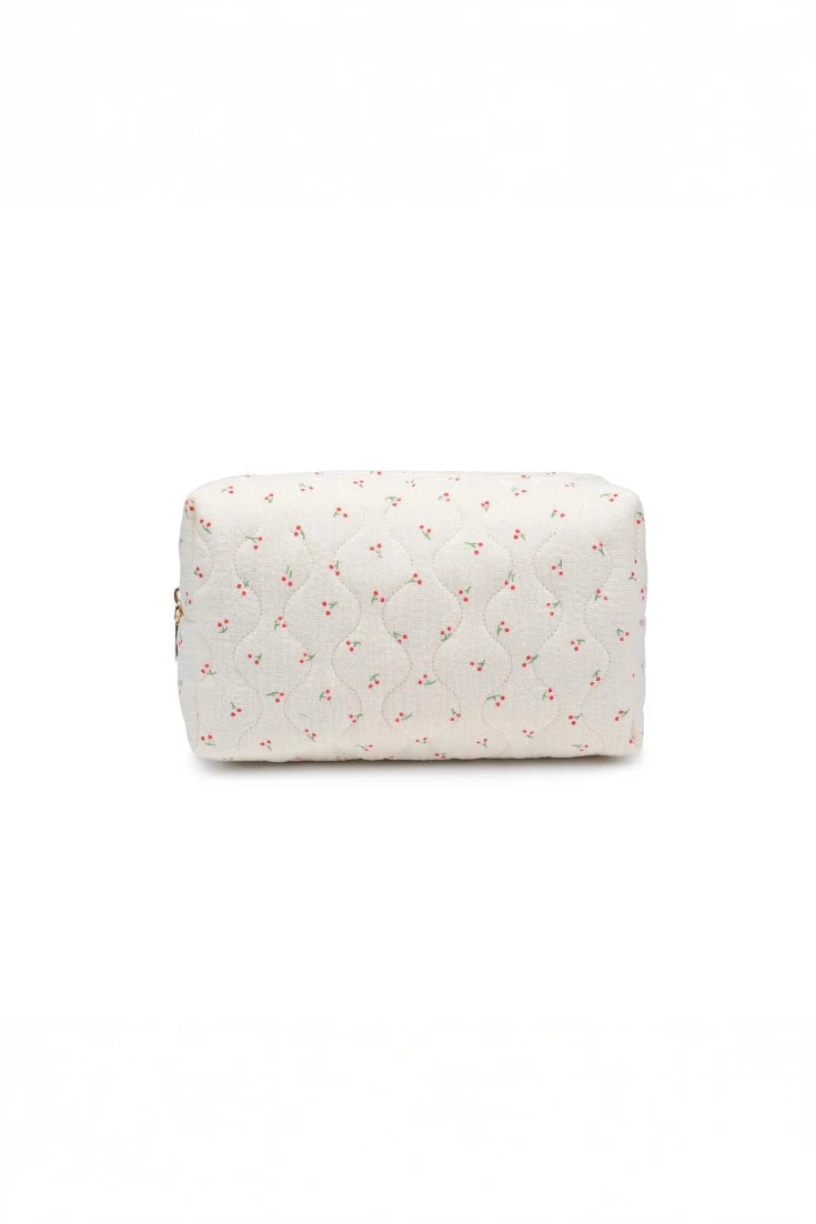 Quilted Keeper Cosmetic Pouch - Cherry