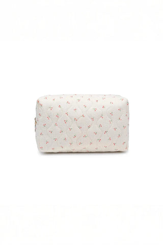 Quilted Keeper Cosmetic Pouch - Cherry