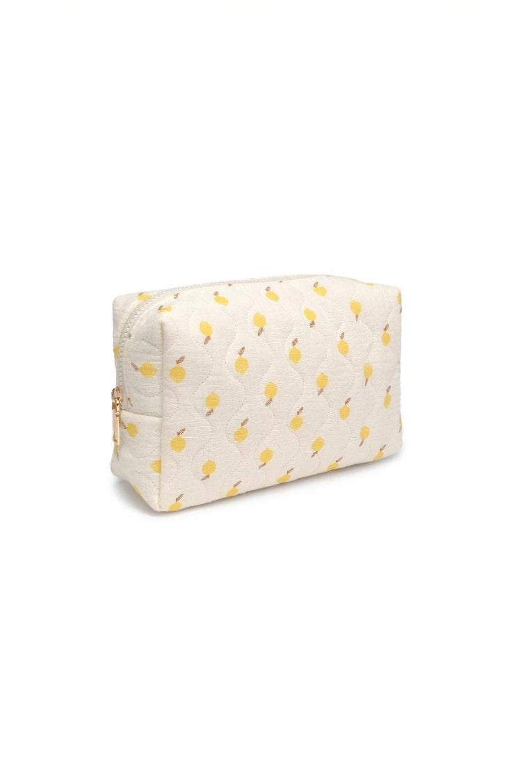 Quilted Keeper Cosmetic Pouch - Lemon
