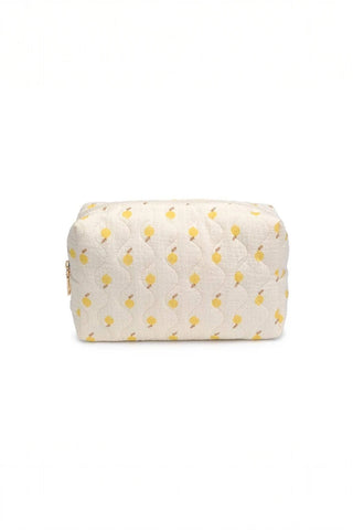 Quilted Keeper Cosmetic Pouch - Lemon