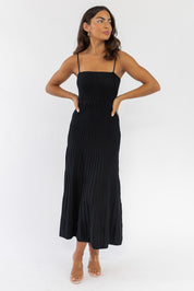 Rosalie Black Knit Maxi Dress