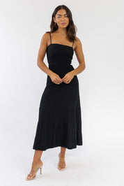 Rosalie Black Knit Maxi Dress