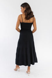 Rosalie Black Knit Maxi Dress