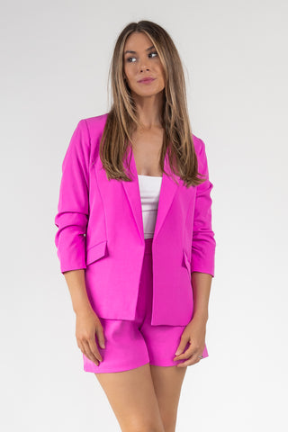 Rose Violet Shirred Blazer - Final Sale