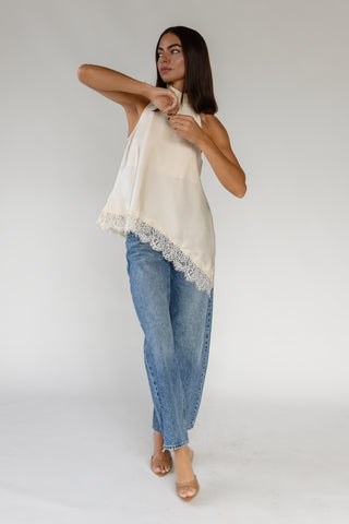 Colette Lace Halter Top - Ecru