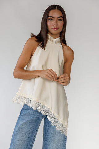 Colette Lace Halter Top - Ecru