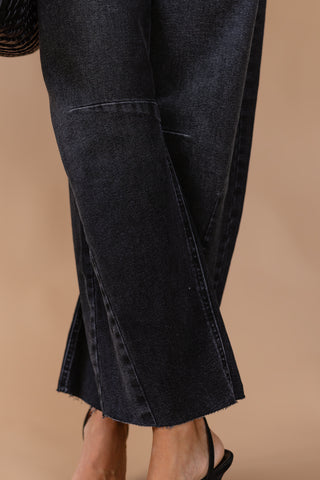 Cosette Barrel Jean - Washed Black