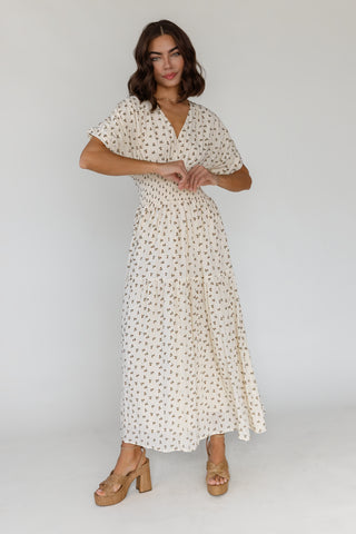 Daria Floral Maxi Dress - Cream