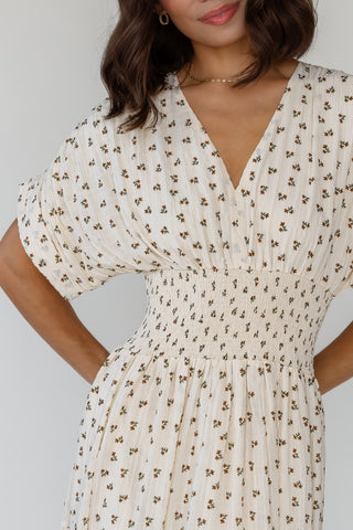 Daria Floral Maxi Dress - Cream