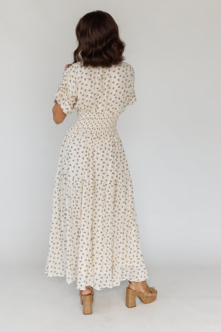 Daria Floral Maxi Dress - Cream