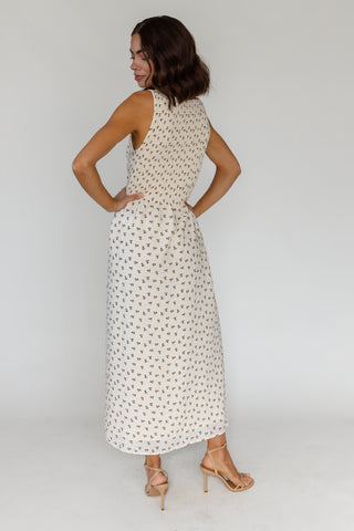Fable Floral Midi Dress - Cream - Preorder