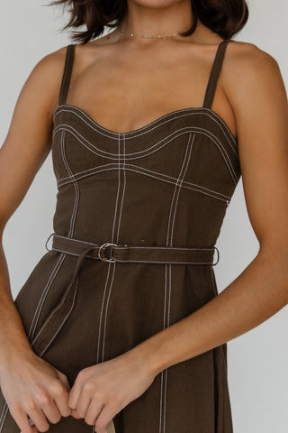 Sorelle Belted Midi Dress - Olive