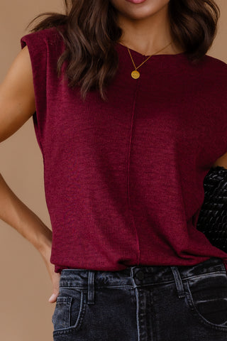 Veda Knit Top - Burgundy