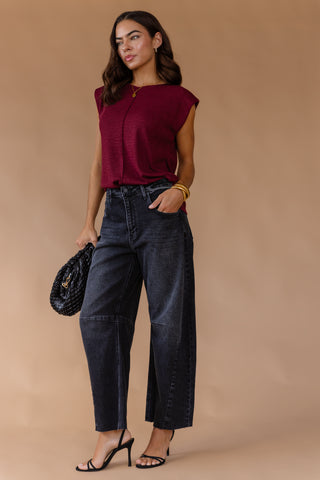 Veda Knit Top - Burgundy