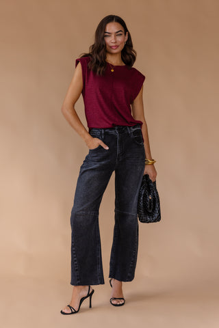 Veda Knit Top - Burgundy