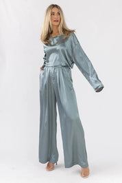 Satin Soiree Crop Top & Pant Set - Final Sale