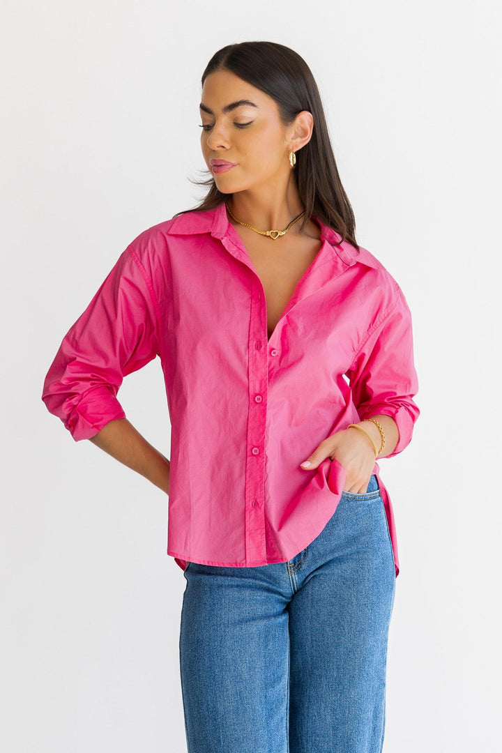 Selenia Pink Poplin Shirt - Final Sale