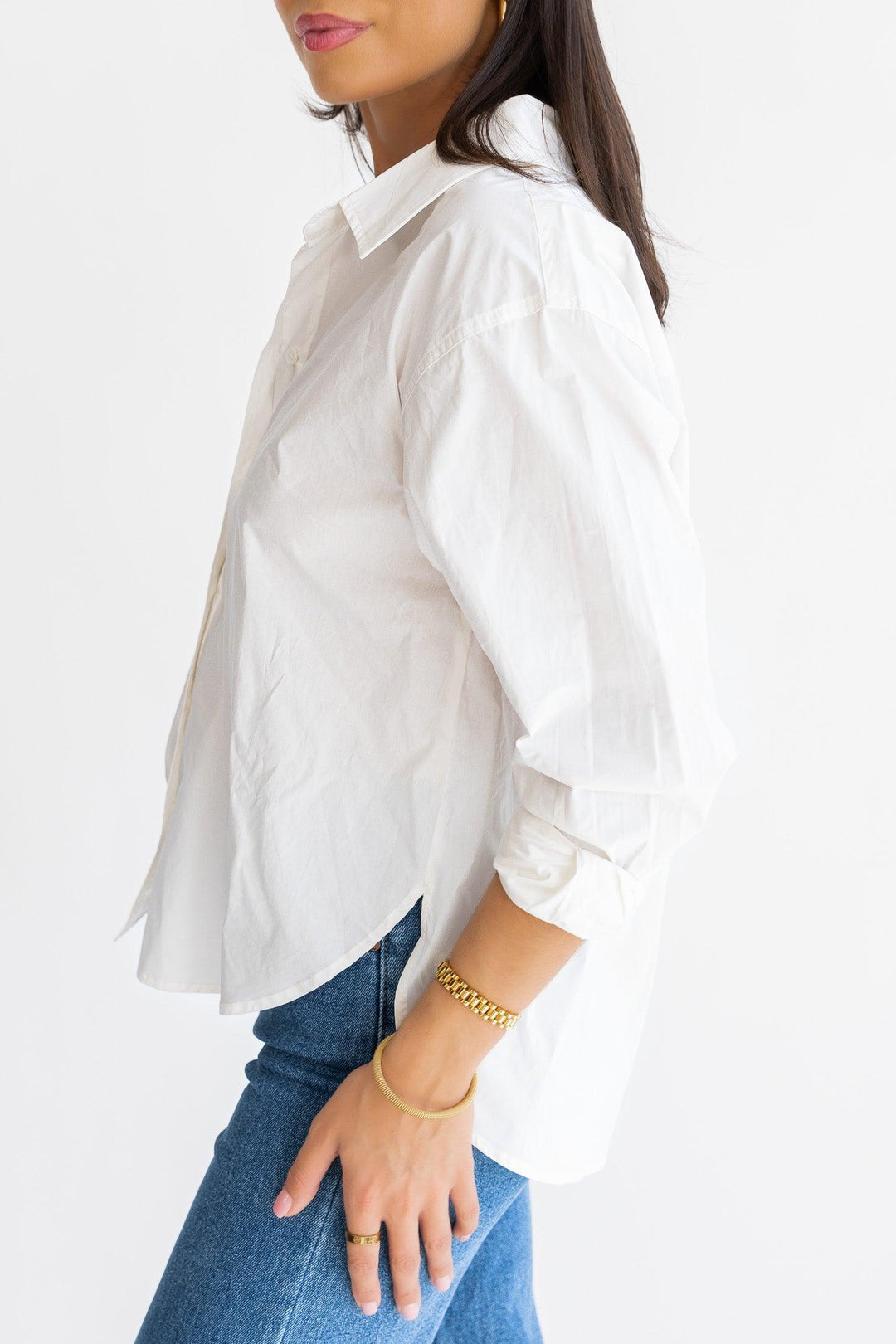 Selenia White Poplin Shirt - Final Sale