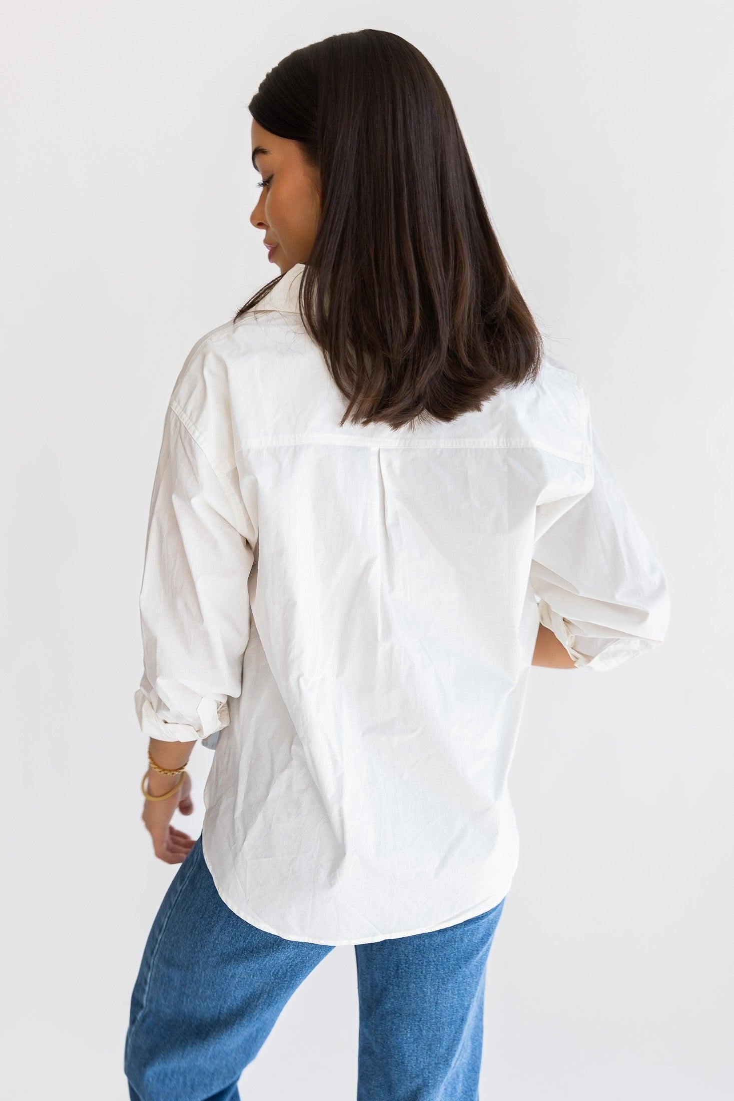 Selenia White Poplin Shirt - Final Sale