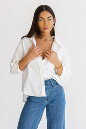 Selenia White Poplin Shirt - Final Sale