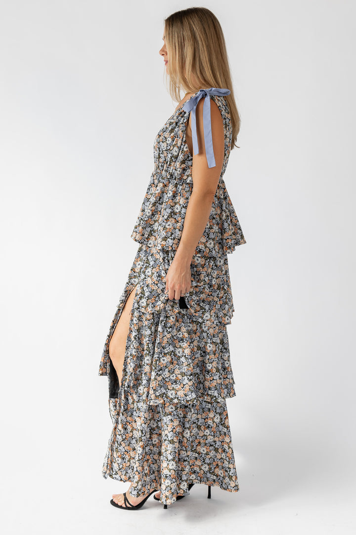 Shaina Black Floral Maxi Dress