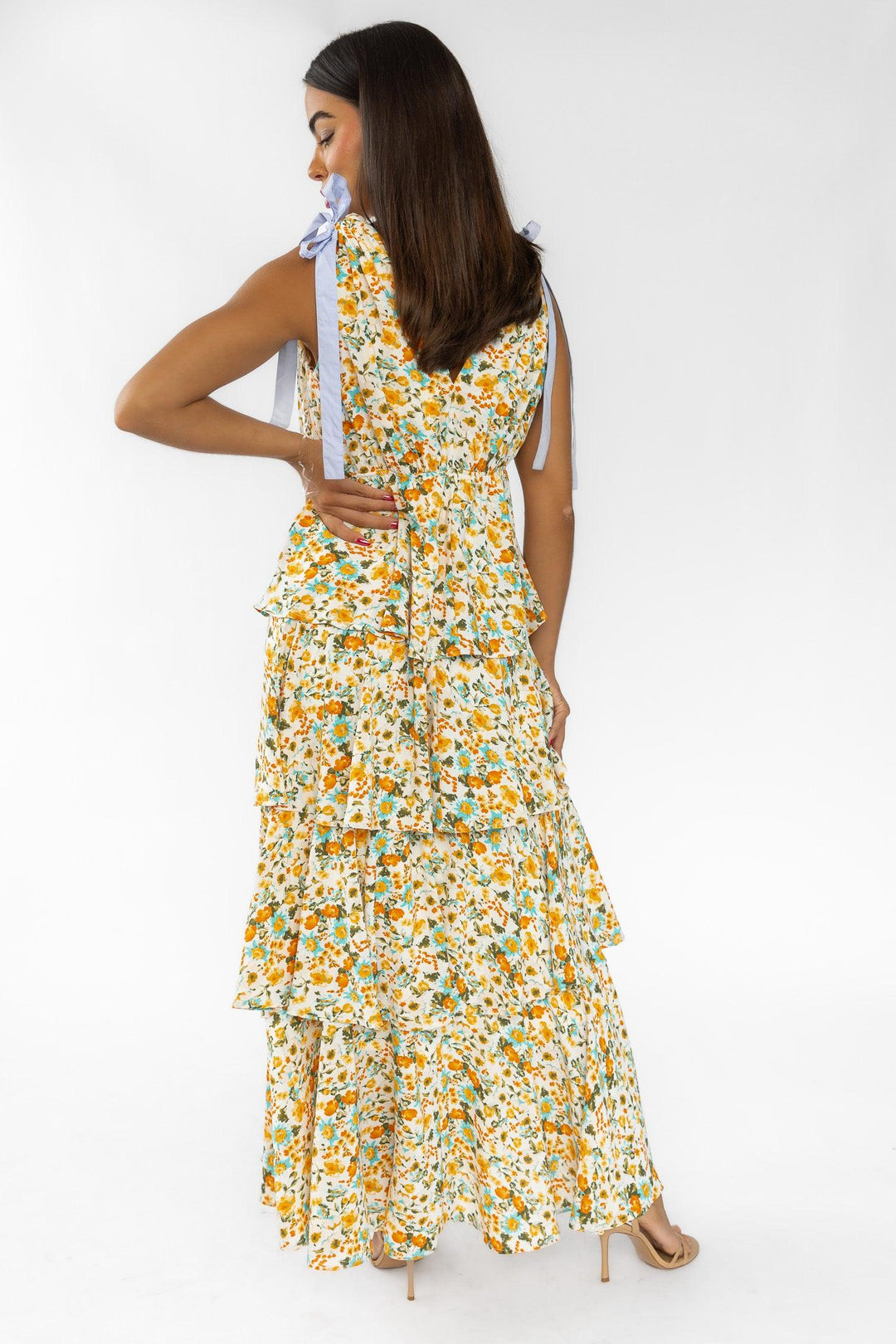 Shaina Cream Floral Maxi Dress - Final Sale