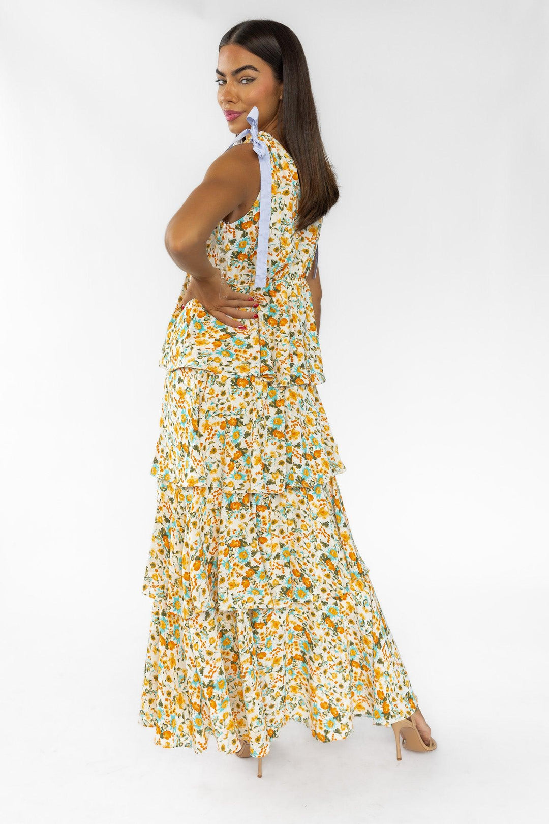 Shaina Cream Floral Maxi Dress - Final Sale