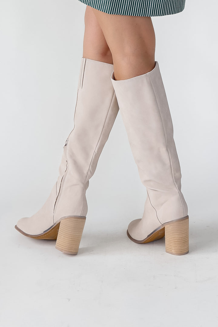 Shiloh Light Grey Block Heel Boot - Final Sale