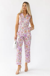 Simona Lavender Floral Jumpsuit - Final Sale