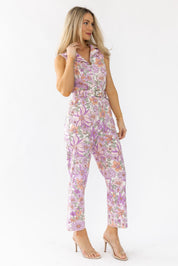 Simona Lavender Floral Jumpsuit - Final Sale