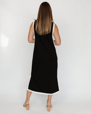 Sloane Midi Dress — Black/Ivory