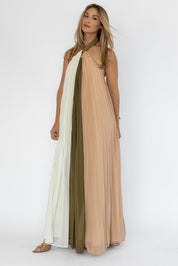 Sorin Olive Color Block Maxi Dress