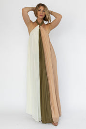 Sorin Olive Color Block Maxi Dress