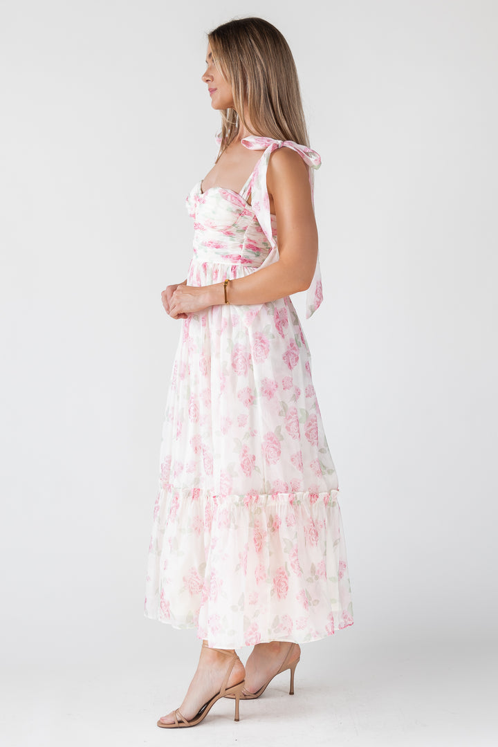 Sweet Serenade Blush Floral Maxi Dress