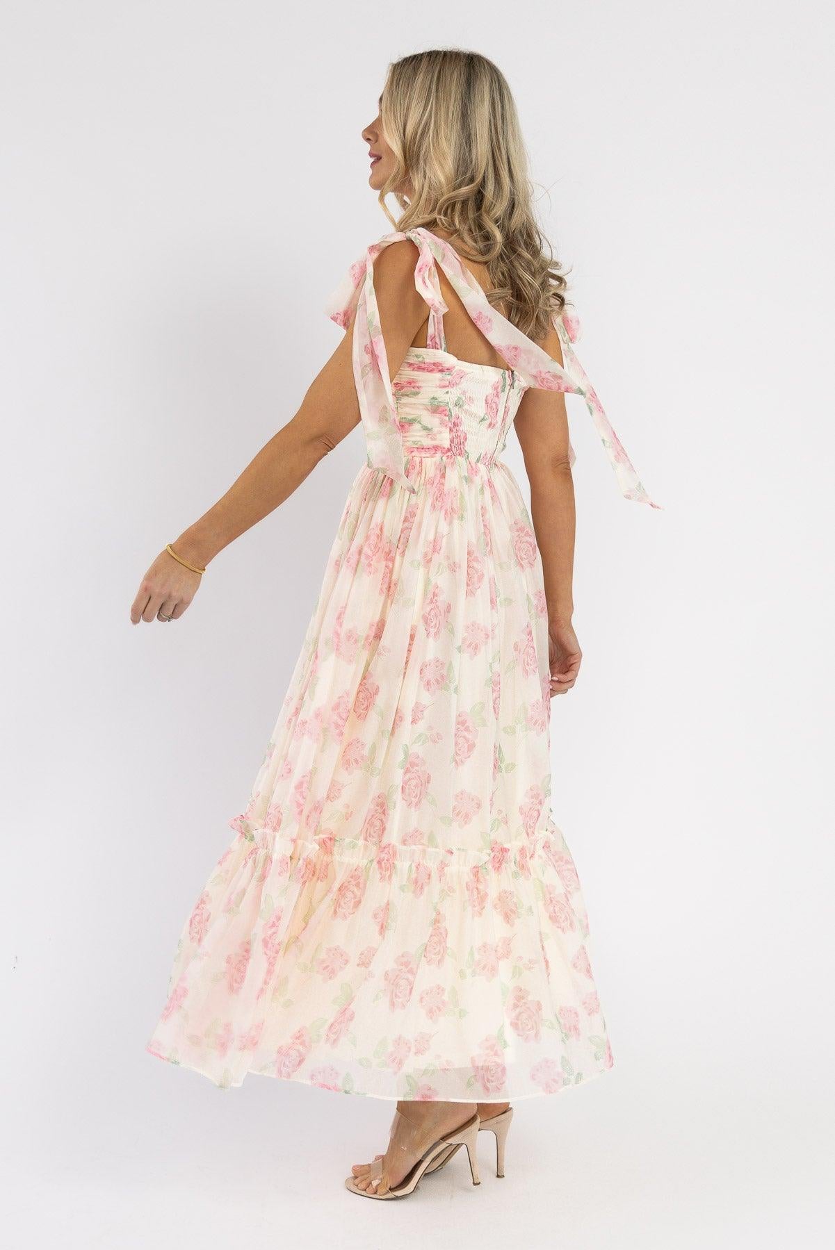 Sweet Serenade Blush Floral Maxi Dress - Final Sale