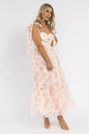 Sweet Serenade Blush Floral Maxi Dress - Final Sale