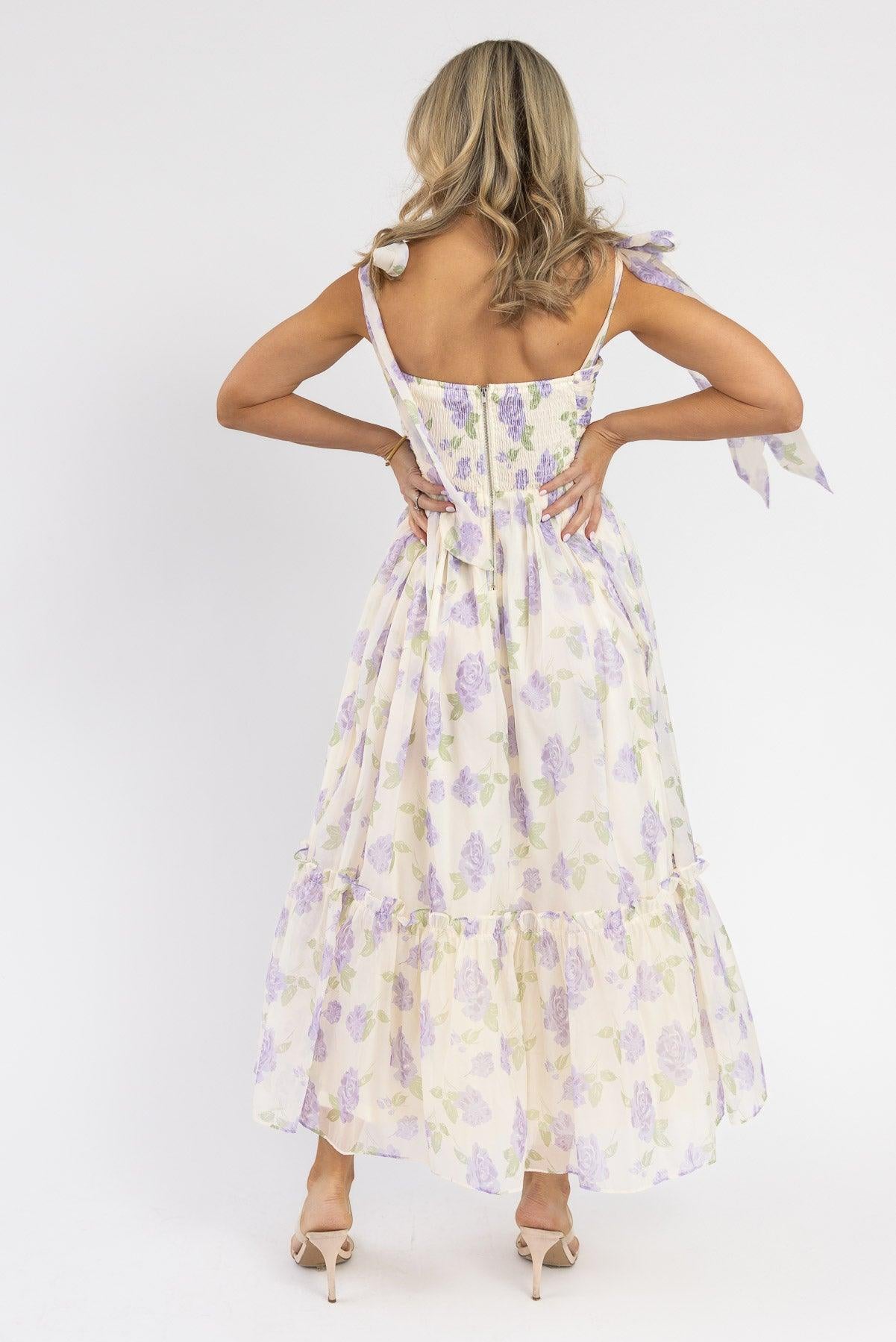 Sweet Serenade Lavender Floral Maxi Dress - Final Sale