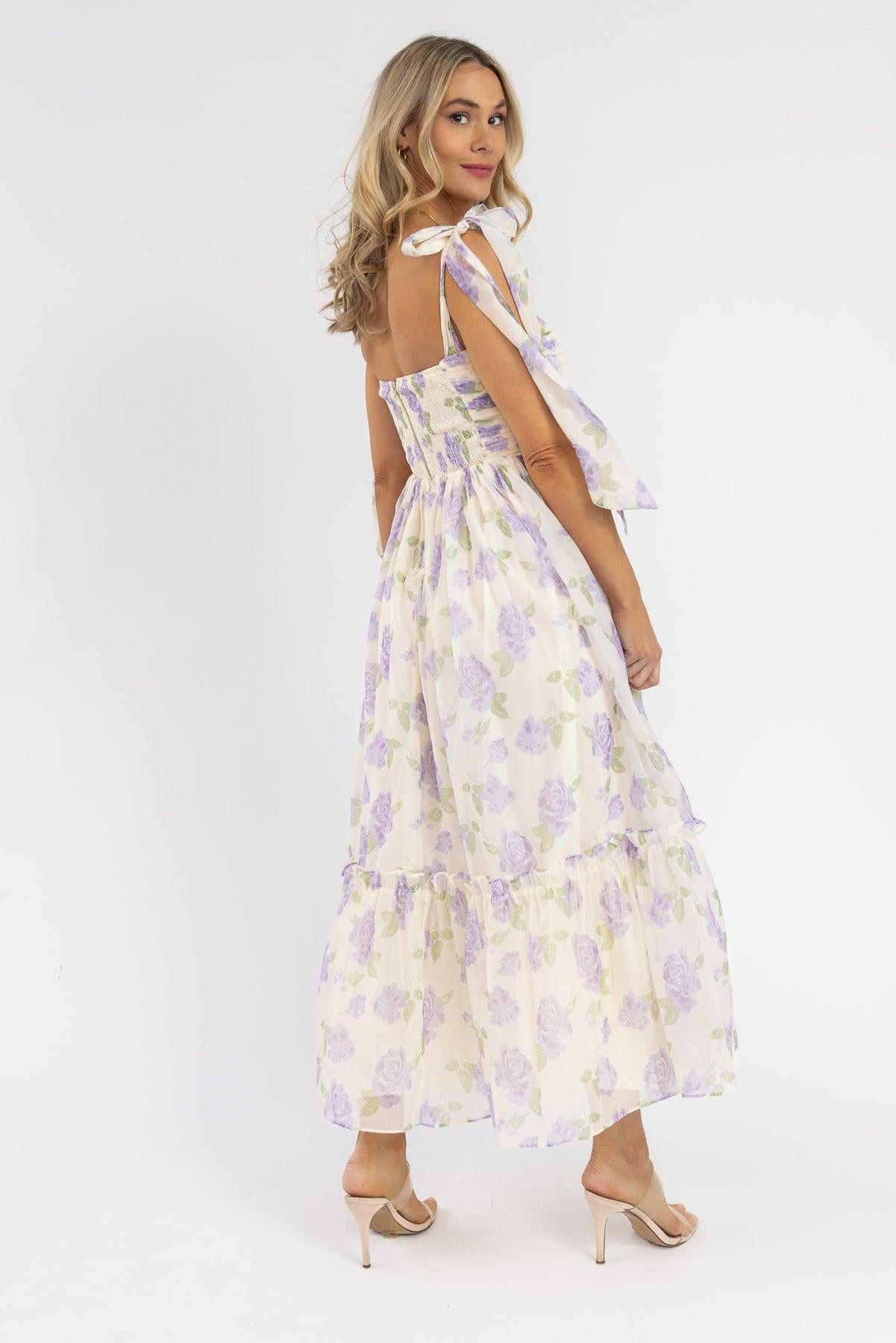 Sweet Serenade Lavender Floral Maxi Dress - Final Sale