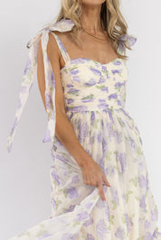 Sweet Serenade Lavender Floral Maxi Dress - Final Sale