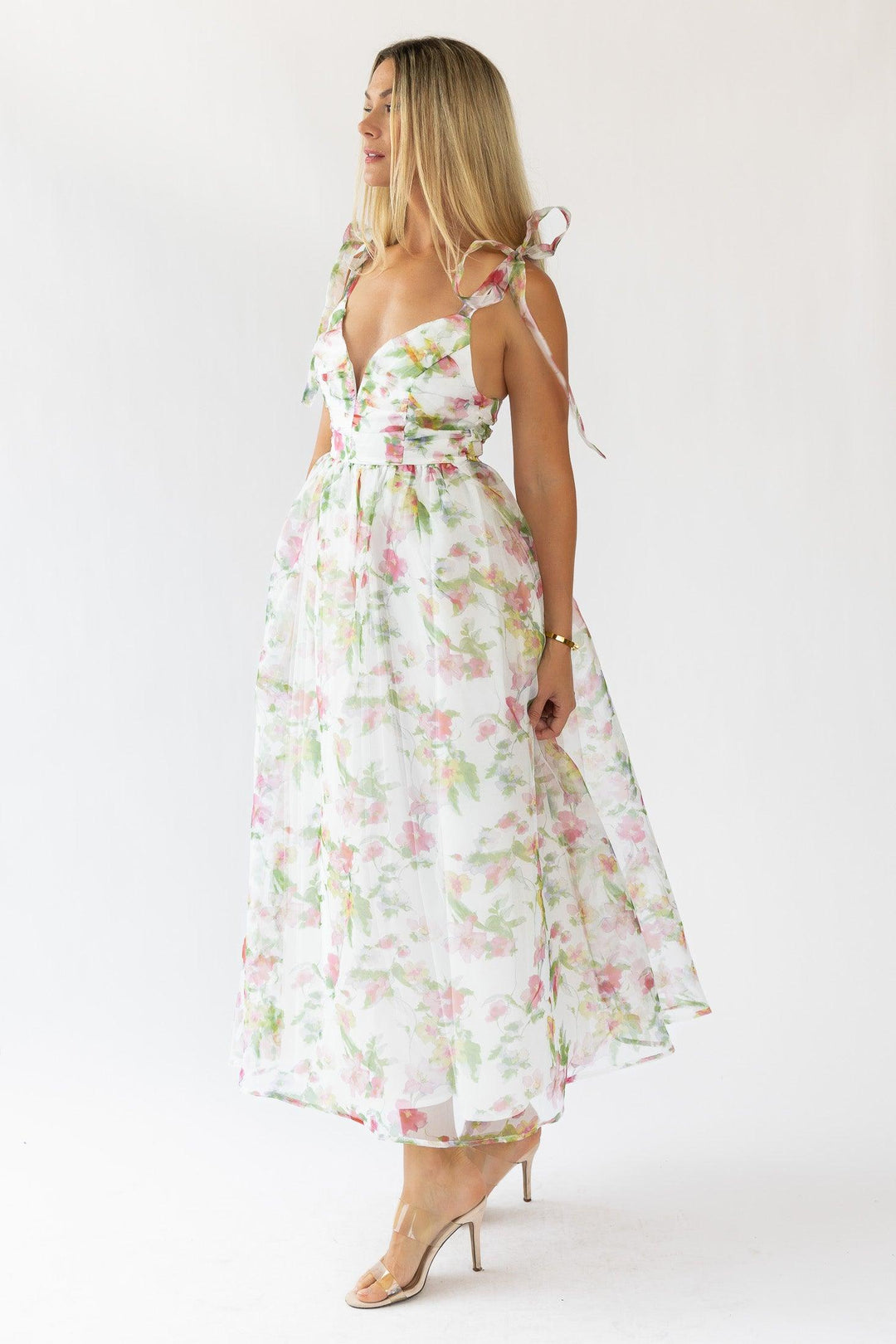 Thalia Floral Tie Shoulder Maxi Dress - Final Sale