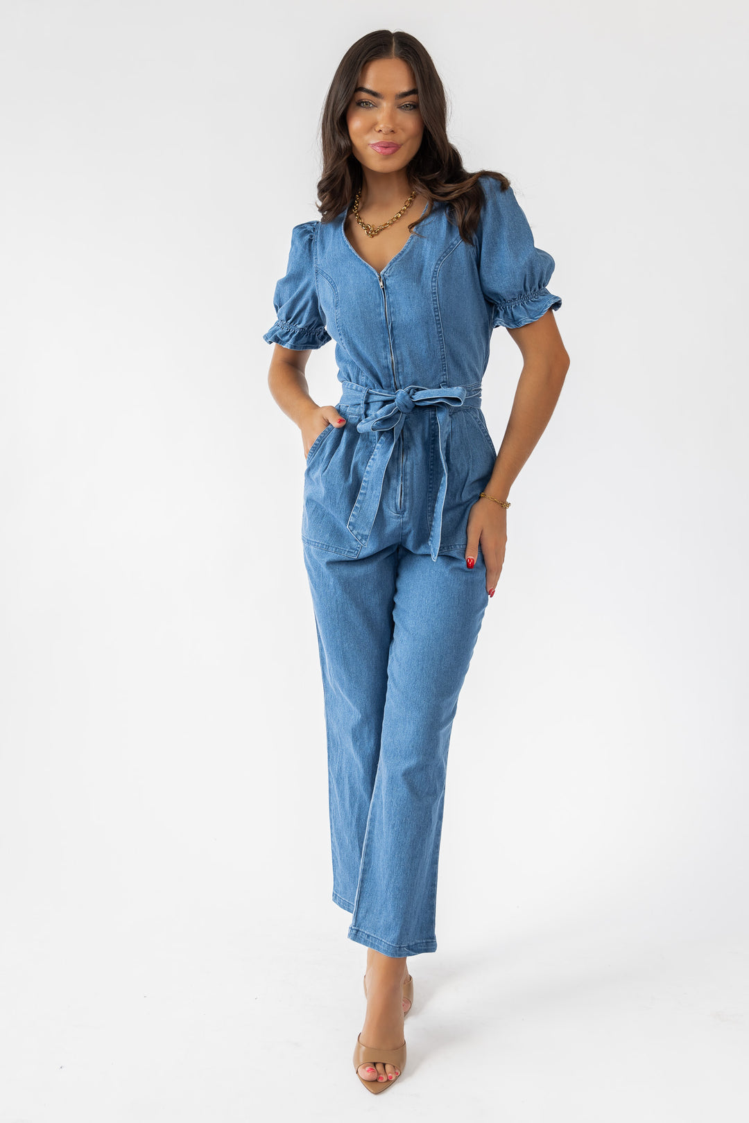 Tully Washed Denim Jumpsuit - Final Sale