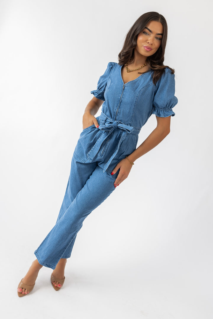 Tully Washed Denim Jumpsuit - Final Sale