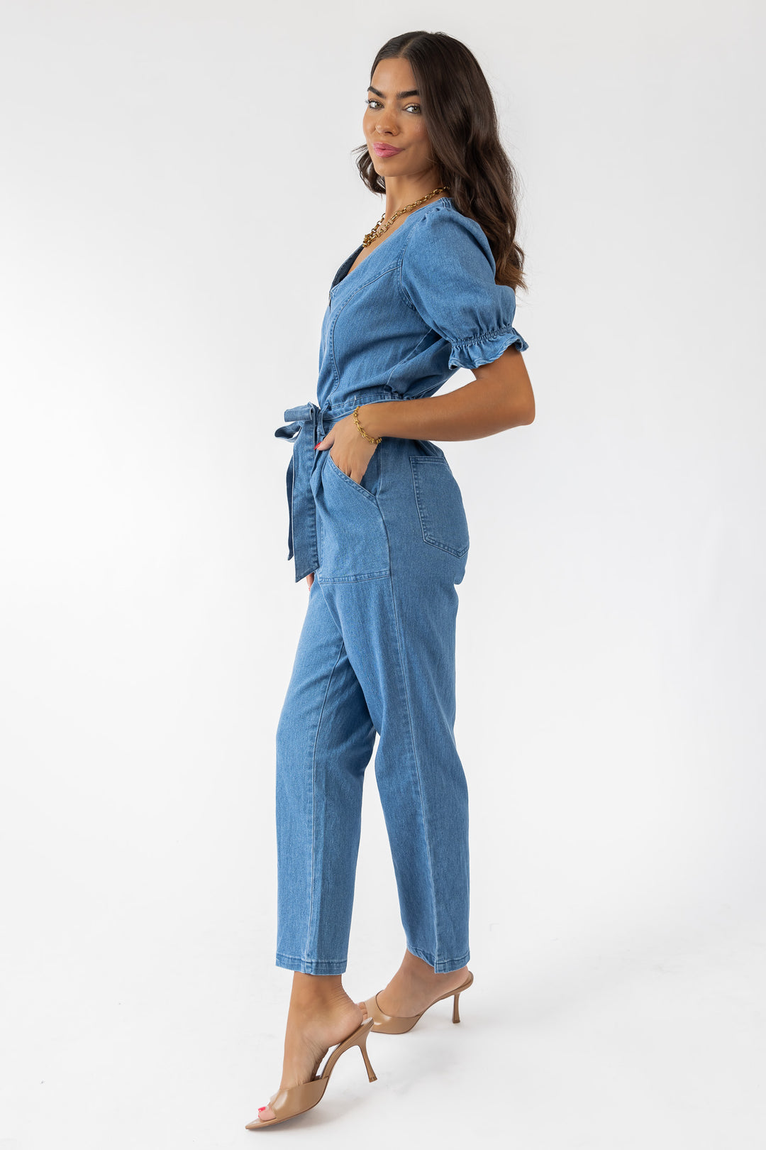 Tully Washed Denim Jumpsuit - Final Sale