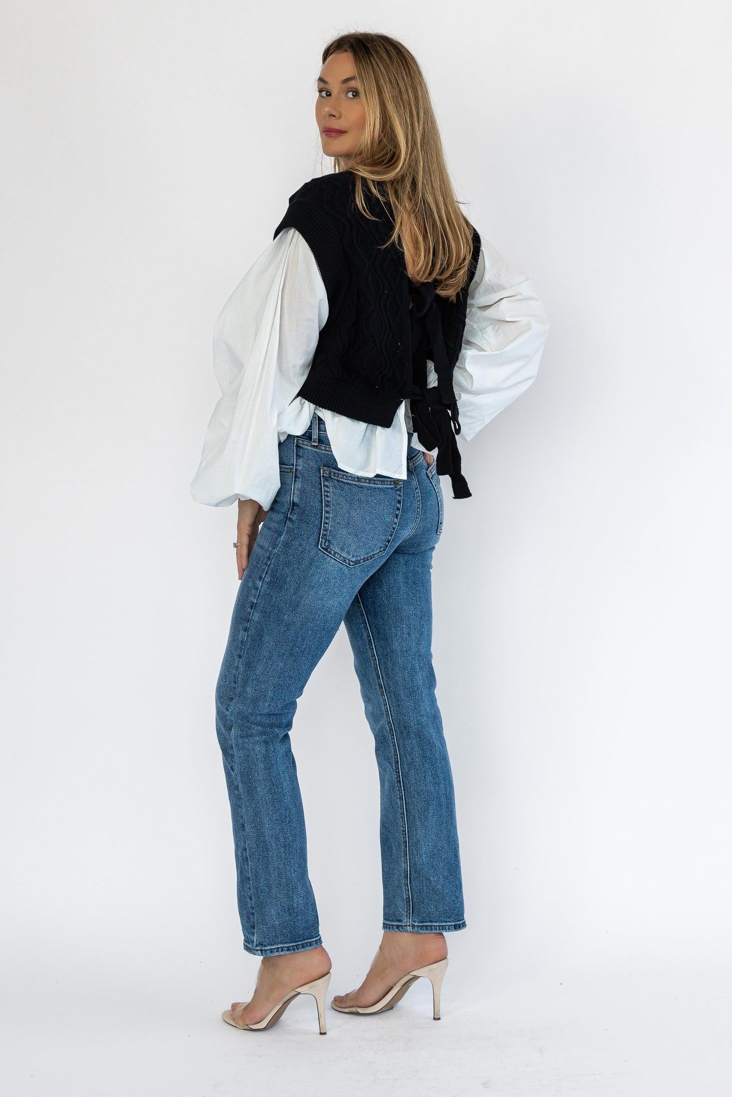 Vanessa Medium Wash Straight Denim