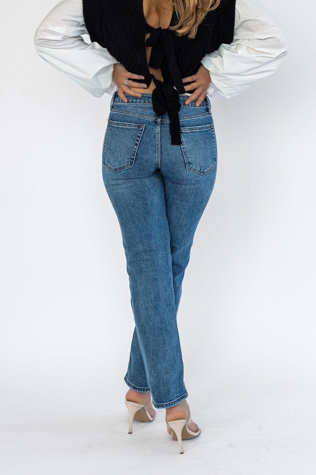 Vanessa Medium Wash Straight Denim - Final Sale